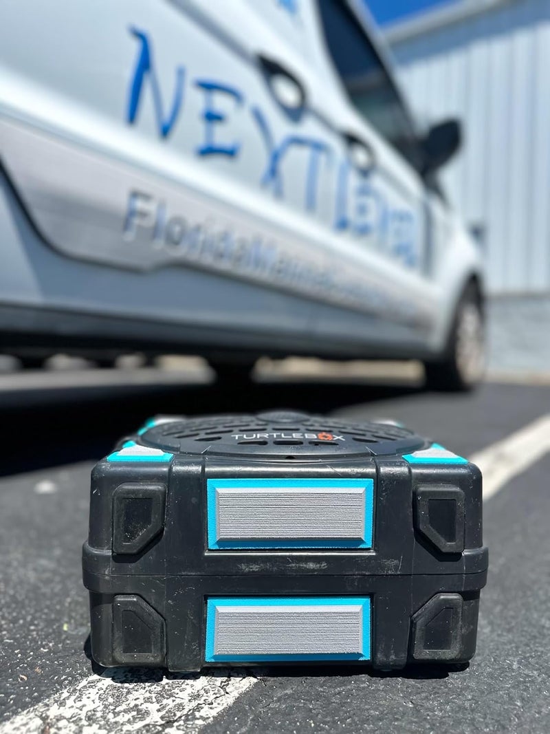 Next Level Inc | Turtlebox Seadek Pads | Fits Gen 2 and Gen 3 Models | Custom Ninja Turtle Design | Adhesive Backing | Turtlebox Speaker Accessories | Storm Gray/Ruby Red - Image 4